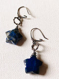 Lapis Star Earrings/Lapis Earrings, Celestial Star Earrings, Blue Star Earrings, Star Earrings - Janine Design