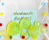 Buttons/Resin Buttons/Glitter Buttons, Sewing Buttons, Handmade Glitter Resin Buttons