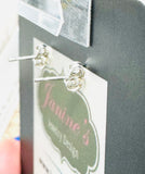 Art Card Studs, Gemstone Earrings, Art Cards, Sterling Studs - Janine Design