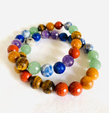 Genuine Gemstone Chakra Stretch Bracelets, Chakra Stretch Bracelets - Janine Design