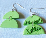 Spring Grass Design Clay Earrings, Grass Earrings, Spring Earrings, Clay Design Earrings - Janine Design