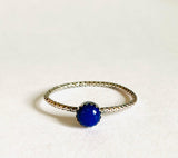 Lapis Lazuli  Stacking Ring/Lapis and Sterling Silver Stacking Ring - Janine Design