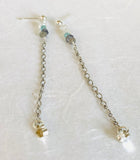 Quartz Chain Loop Earrings-Gemstone - Janine Design