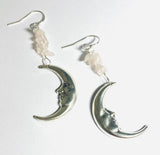 Silver Moon Earrings/ Gemstone Moon Earrings/Golden Moon Earrings