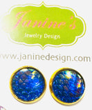 Mermaid Studs/Scale Resin Earrings/Mermaid Earrings - Janine Design