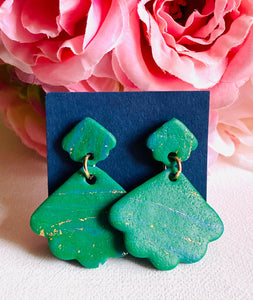 Spring Green Earrings/ Green Clay Earrings, Statement Earrings - Janine Design