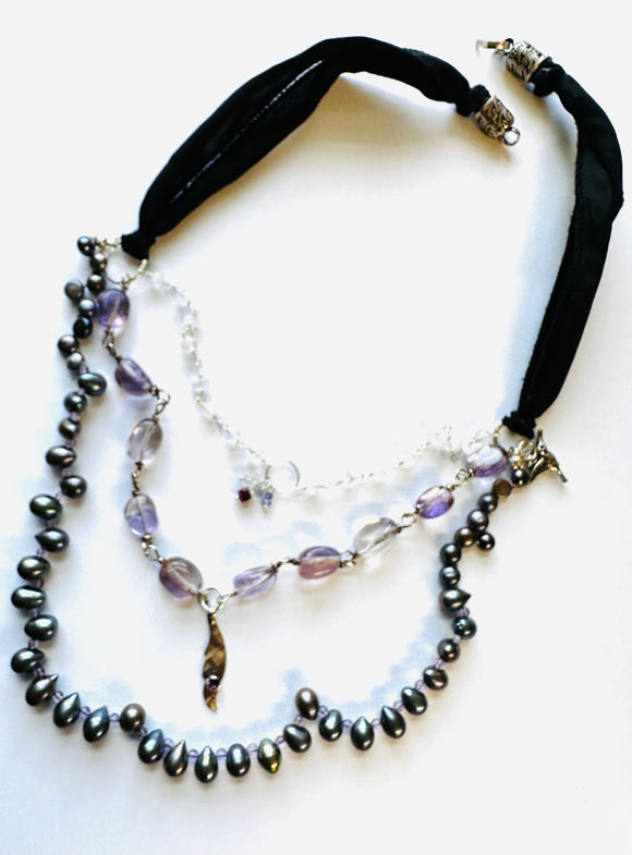 Multi Layered Boho Necklace, Festival Necklace