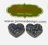 Glitter Resin Earrings, Heart Earrings, Butterfly Earrings, Star Earrings - Janine Design