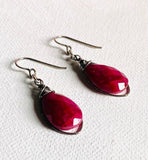 Ruby Earrings, Natural Gemstone a earrings - Janine Design