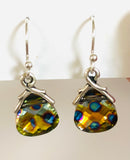 Color Changing Teardrop Beads/ Crystal Dangle Earrings