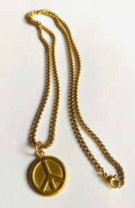 Peace Necklace, Long charm Necklace. Layering necklace - Janine Design