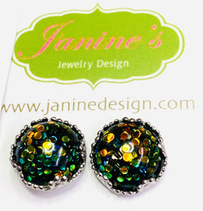 Glitter Resin Bubble Earrings, Glitter Earrings, Bubble Earrings - Janine Design