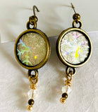 Snowflake Earrings, Dangle Crystal and Snowflake Earrings, Holiday Earrings - Janine Design