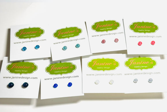 Tiny Resin Hypoallergenic Studs - Janine Design