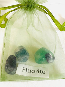Fluorite, Authentic Tumbled Crystal / Tumbled Stone- Fluorite - Janine Design