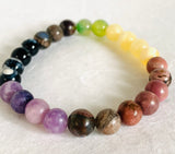 Gemstone Stretch Bracelet-Labradorite, agate, Calcite, Chalcedony Gemstone Stretch Bracelet