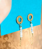 Circle Chain Loop Earrings-moonstone Gemstone - Janine Design