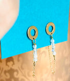 Circle Chain Loop Earrings-moonstone Gemstone