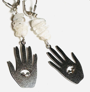 Hand Earrings/ Evil Eye Protection Earrings - Janine Design