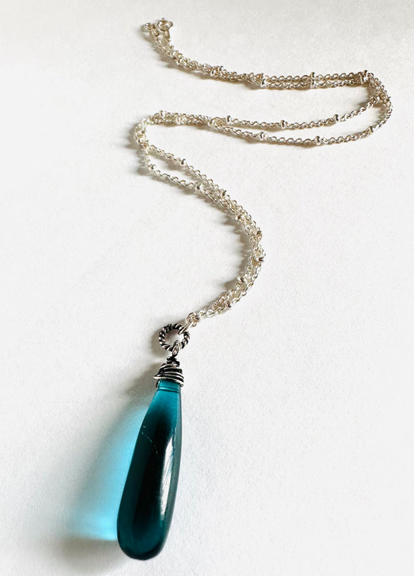 Quartz Necklace/Gemstone, Teardrop