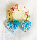 Resin Collection-Hearts in Pink/ Pink Heart Resin Earrings - Janine Design