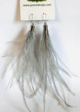 Lightweight Wispy Feather Earrings/ Long Earrings/ Statement Earrings - Janine Design