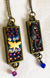Crystal Mosaic Bar Pendant/Animal Totem Necklace, Animal Necklace - Janine Design