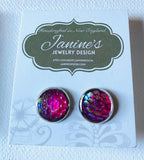 Mermaid Studs/Scale Resin Earrings/Mermaid Earrings - Janine Design