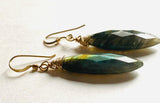 Genuine Gemstone And Silver Wrapped Earrings, Labradorite - Janine Design