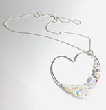 Crystal Heart Necklace /Sterling Silver and Gemstone Necklace