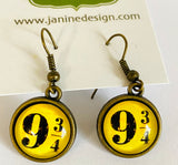 Harry Earrings/ Famous Book Necklace/ Fan Necklace - Janine Design