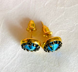 Chain and Crystal Studs/Sprkle Studs,GP Stud Earrings - Janine Design