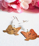 Brass Cat Gemstone Earrings/kitty Earrings /Natural Gemstone - Janine Design