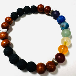 Genuine Gemstone Chakra Stretch Bracelets, Chakra Stretch Bracelets - Janine Design