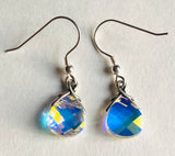 Color Changing Teardrop Beads/ Crystal Dangle Earrings - Janine Design