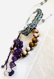Gemstone Beaded Bracelet, Nylon Bracelet, Adjustable Bracelet - Janine Design