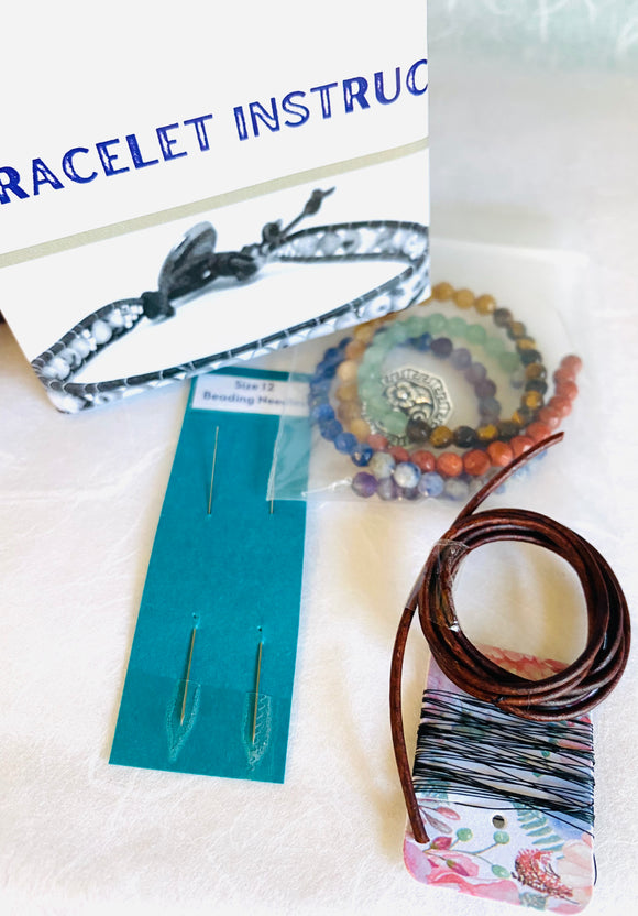 Single Wrap Bracelet Kit-DIY kit, Gemstone Bracelet Beading Kit, Beading Kit , DIY - Janine Design