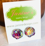 Mermaid Studs/Scale Resin Earrings/Mermaid Earrings - Janine Design