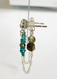 Turquoise Chain Loop Earrings-Turquoise  Gemstone - Janine Design