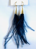Lightweight Wispy Feather Earrings/ Long Earrings/ Statement Earrings - Janine Design