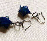 Lapis Star Earrings/Lapis Earrings, Celestial Star Earrings, Blue Star Earrings, Star Earrings - Janine Design