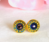 Chain and Crystal Studs/Sprkle Studs,GP Stud Earrings - Janine Design