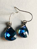 Color Changing Teardrop Beads/ Crystal Dangle Earrings - Janine Design
