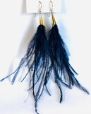 Lightweight Wispy Feather Earrings/ Long Earrings/ Statement Earrings - Janine Design
