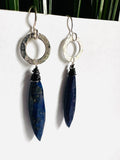 Lapis Lazuli Earrings, Silver Gemstones Earrings