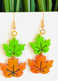 Leaf Earrings/Fall Earrings Polymer Clay/ Pumpkin Earrings