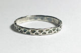 Silver Band, Hammered Silver Band Ring, Silver Texture Ring, Silver Ring - Janine Design