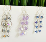 Circle Chain Crystal Earrings, Crystal Dangle Earrings, Chain Earrings - Janine Design