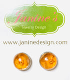 Pressed Flower Earrings/ Flower Studs/Resin Drop Studs - Janine Design