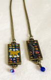 Crystal Mosaic Bar Pendant/Animal Totem Necklace, Animal Necklace - Janine Design
